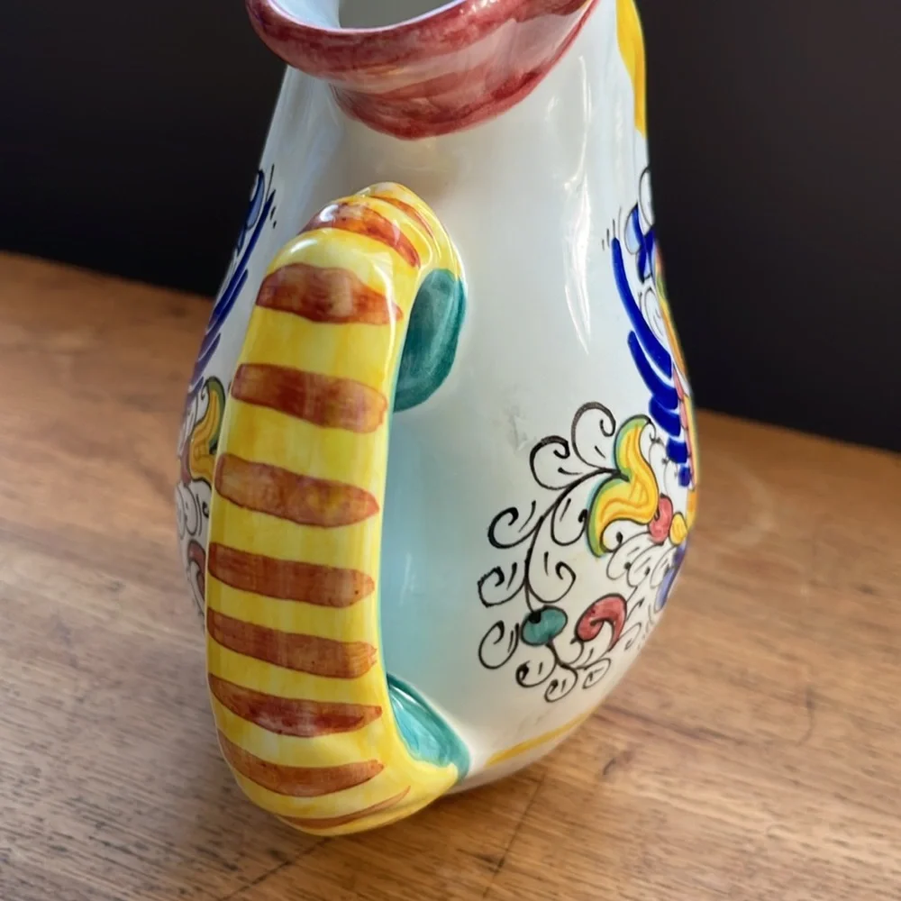 Williams Sonoma Nova Deruta Rooster Pitcher